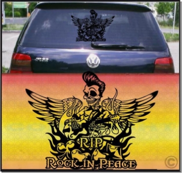 king rock peace auto aufkleber