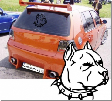 auto sticker pitbull hund