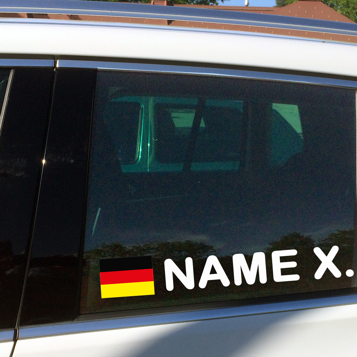 Namensaufkleber Autosticker mit Deutschland Flaggen Aufkleber