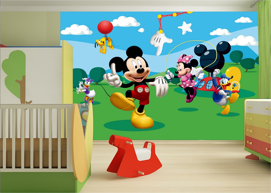 Kinderzimmer Fototapeten mit © Disney Micky Maus Tapeten günstige Wandbilder